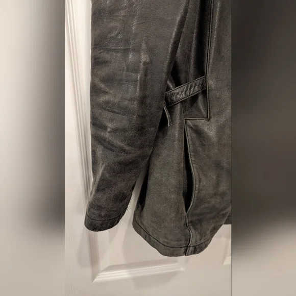 Gallery black men's buttery soft genuine leather full zip jacket coat size M - Picture 7 of 13